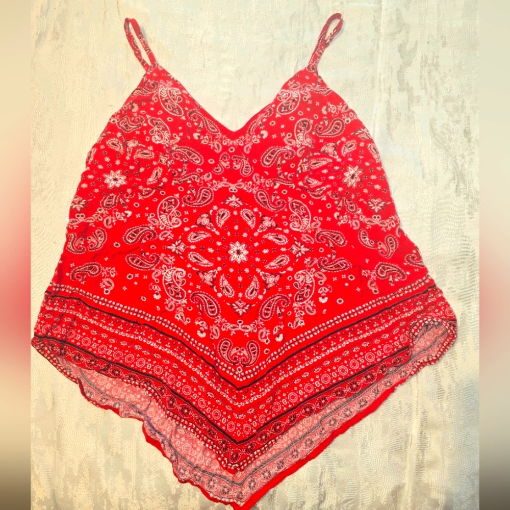 Red Paisley Women's Top